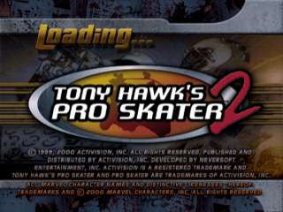 Tony Hawk 2 title screen for Playstation